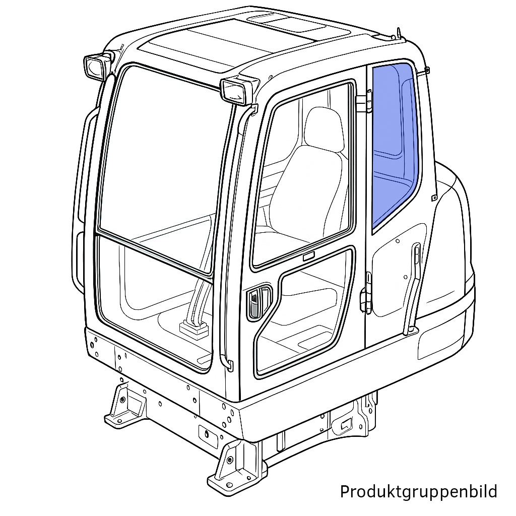 Seitenscheibe hintenlinks für Kubota
