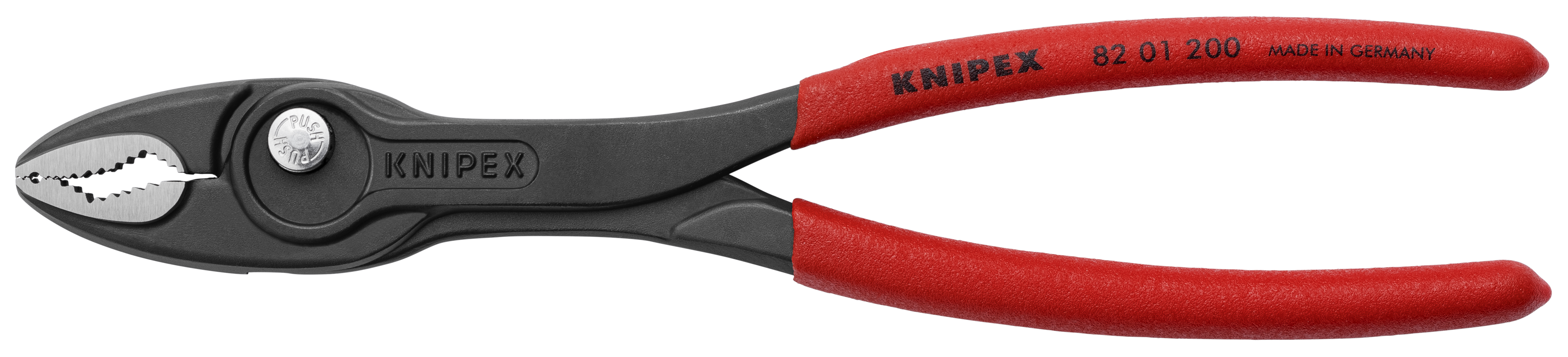 KNIPEX TwinGrip Frontgreifzange mit rutschhemmendem Kunststoff überzogen schwarz atramentiert 200 mm