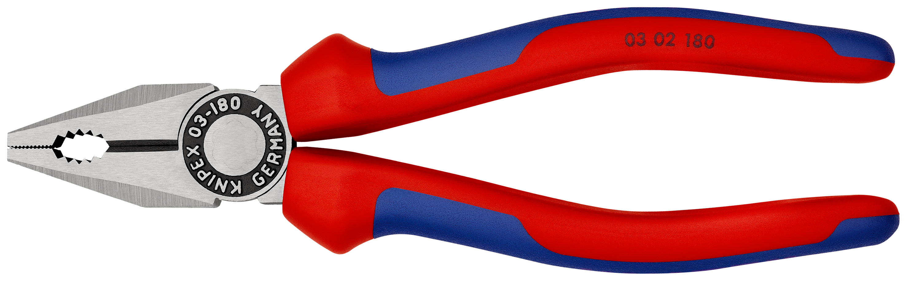 KNIPEX Kombizange mit Mehrkomponenten-Hüllen schwarz atramentiert 180 mm