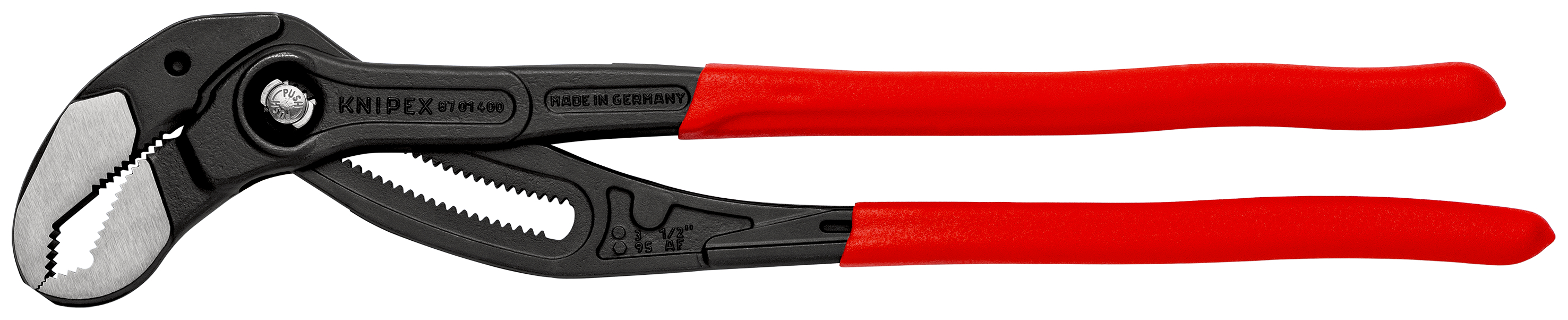 KNIPEX Cobra® XL Rohr- und Wasserpumpenzange mit Kunststoff überzogen grau atramentiert 400 mm