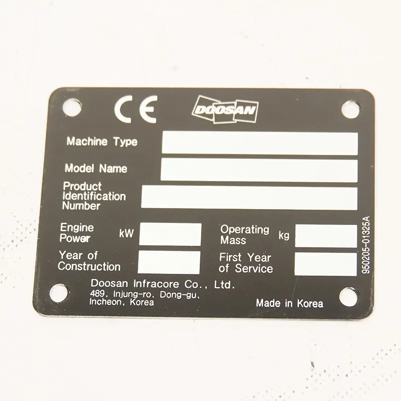 Doosan Aufkleber, Produktnummer