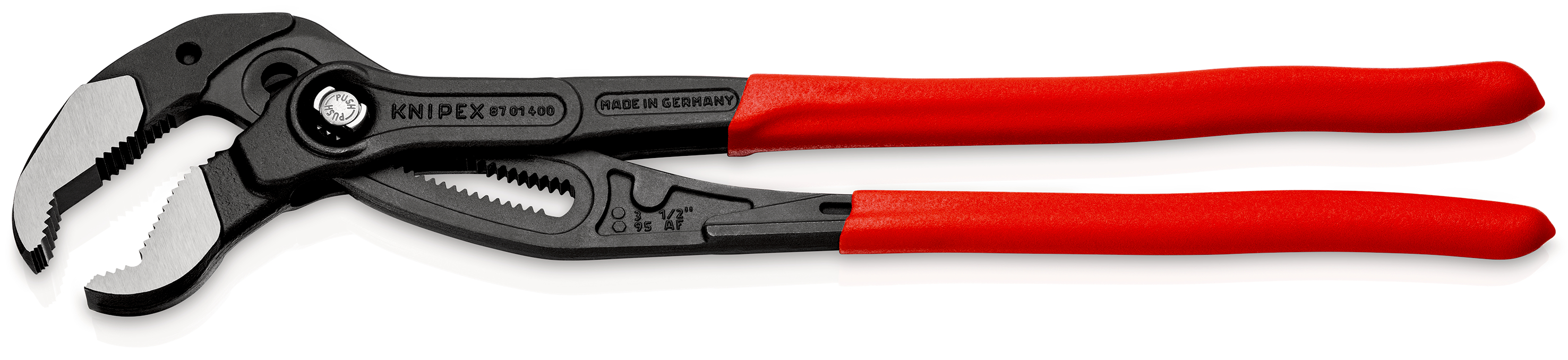 KNIPEX Cobra® XL Rohr- und Wasserpumpenzange mit Kunststoff überzogen grau atramentiert 400 mm