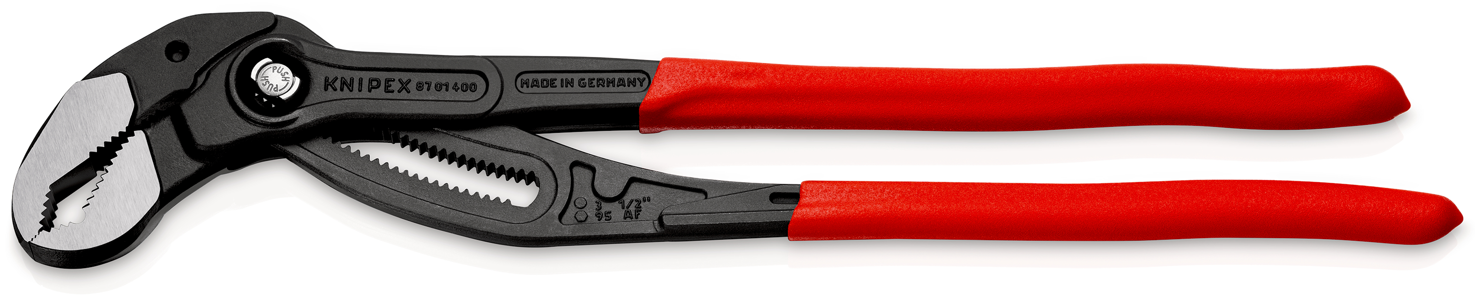 KNIPEX Cobra® XL Rohr- und Wasserpumpenzange mit Kunststoff überzogen grau atramentiert 400 mm